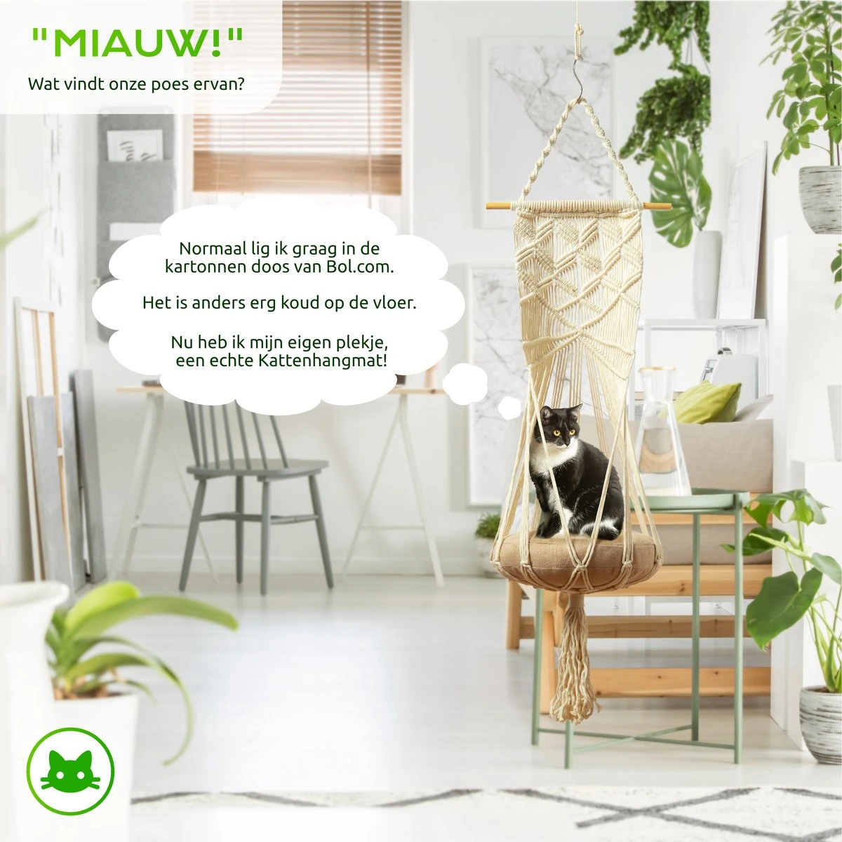 Qoods Kattenhangmat Macramé - Hangende Kattenmand Raam Of Radiator - Kattenbed - Poezenmand 10 Qoods Kattenhangmat Macramé - Hangende Kattenmand Raam Of Radiator - Kattenbed - Poezenmand - Image 8