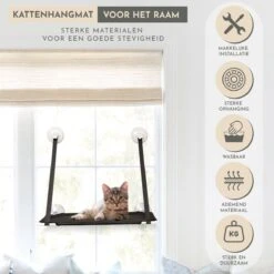 TACTIV PETS® Kattenhangmat | Hangmat Kat | Kattenhangmat Raam | Kattenmand -Huisdierbenodigdheden Korting 1200x1200 3235