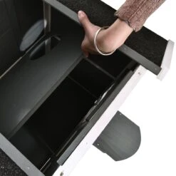 PawHut Kattenhuis Voor Buiten Kattenhut Met 2 Verdiepingen Kattenvilla, Asfaltdak, Massief Hout Grijs D30-236 -Huisdierbenodigdheden Korting 1200x1200 3240