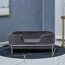 PawHut Hondenbank Met Rugleuning Huisdierenbank Met Metalen Poten Hondenbed Kattenbank D04-157 -Huisdierbenodigdheden Korting 1200x1200 3308