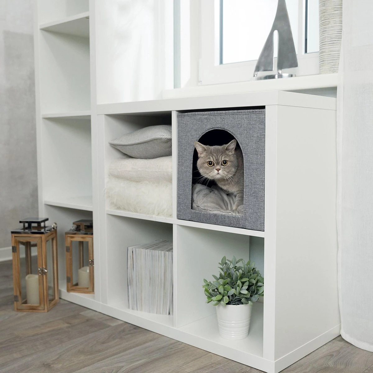 Trixie Kattenmand Iglo Ella Grijs - 33X33X37 CM 4 Trixie Kattenmand Iglo Ella Grijs - 33X33X37 CM - Image 2