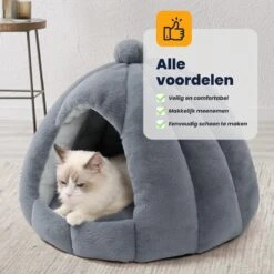MIRO Katten Huis - Kattenhuizen - Kattenhok - Kattenmand - Dierenhuis - Extra Zacht - Grijs 13 MIRO Katten Huis - Kattenhuizen - Kattenhok - Kattenmand - Dierenhuis - Extra Zacht - Grijs -Huisdierbenodigdheden Korting 1200x1200 3322