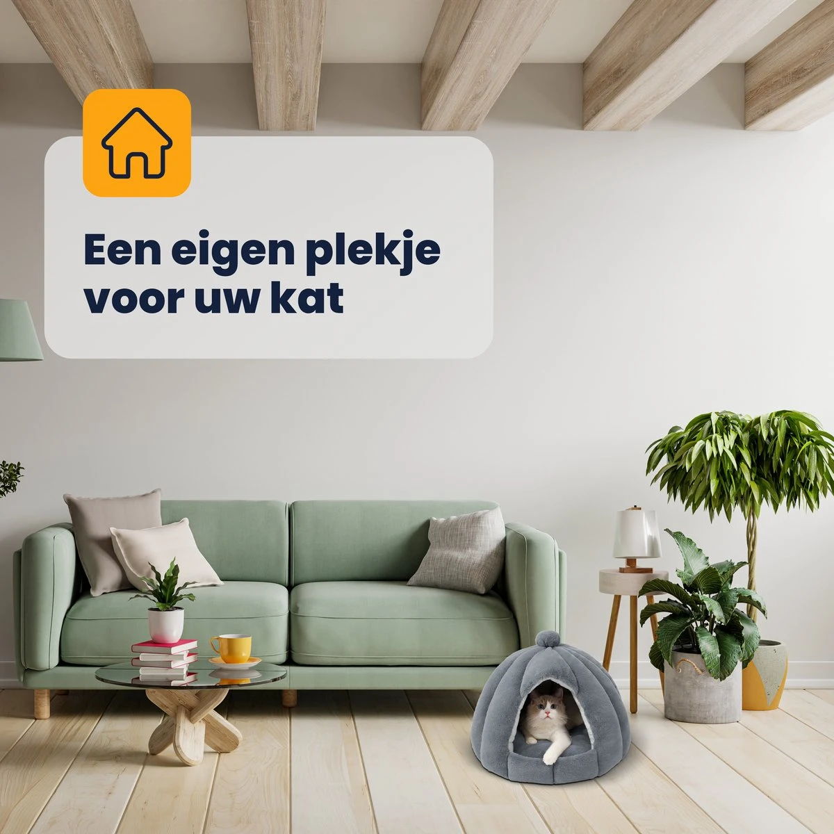 MIRO Katten Huis - Kattenhuizen - Kattenhok - Kattenmand - Dierenhuis - Extra Zacht - Grijs 8 MIRO Katten Huis - Kattenhuizen - Kattenhok - Kattenmand - Dierenhuis - Extra Zacht - Grijs - Image 6