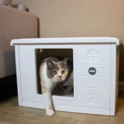 RHRQuality Kattenhuis Voor Binnen En Buiten Kattenhok Villa De Luxe Wit 60cm -Huisdierbenodigdheden Korting 1200x1200 3341