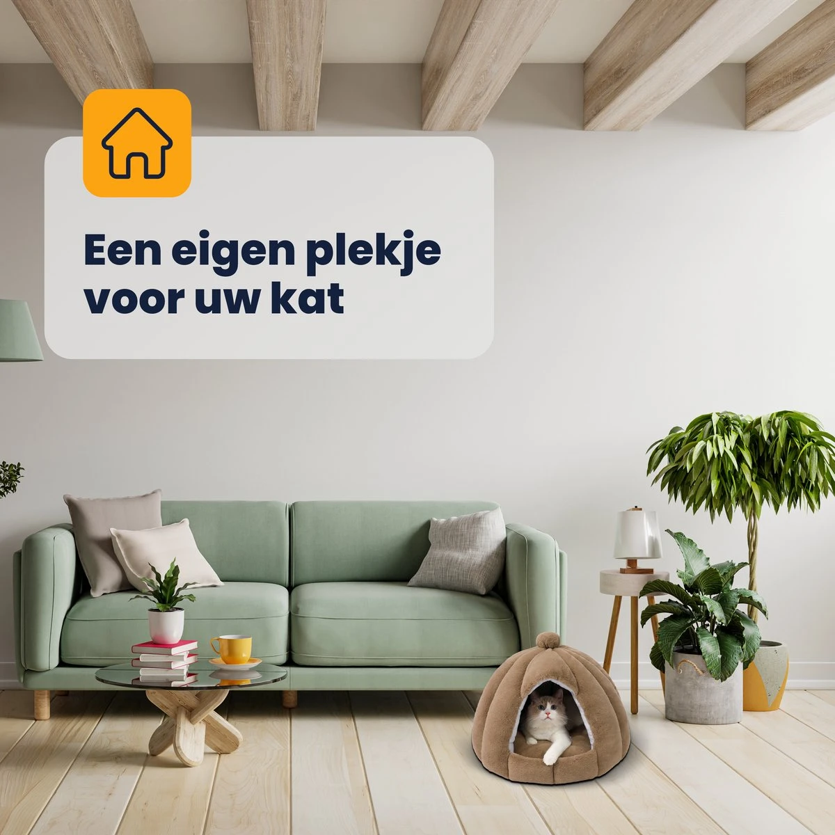 MIRO Katten Huis - Kattenhuizen - Kattenhok - Kattenmand - Dierenhuis - Extra Zacht - Bruin 8 MIRO Katten Huis - Kattenhuizen - Kattenhok - Kattenmand - Dierenhuis - Extra Zacht - Bruin - Image 6