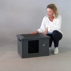 RHRQuality Kattenhuis Voor Binnen En Buiten Kattenhok Villa De Luxe Grijs -Huisdierbenodigdheden Korting 1200x1200 3348