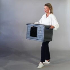 RHRQuality Kattenhuis Voor Binnen En Buiten Kattenhok Villa De Luxe Grijs -Huisdierbenodigdheden Korting 1200x1200 3352