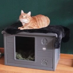 RHRQuality Kattenhuis Voor Binnen En Buiten Kattenhok Villa De Luxe Grijs -Huisdierbenodigdheden Korting 1200x1200 3354