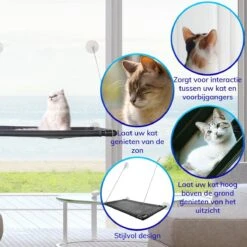 Kattenhangmat - Hangmat Kat- Kattenhangmat Raam – Kattenbed - Kattenhangmand - Kattenkussen -Huisdierbenodigdheden Korting 1200x1200 3362