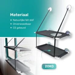 Raamhangmat - Dubbellaags - Met Zuignappen - 20kg Draag Gewicht - Kattenhangmat - Hangmat Kat - Kattenbed - Kattenkussen - Kattenbank - Kattenmand - Raam - Kattenhangmat Raam - Zwart - Radiator -Huisdierbenodigdheden Korting 1200x1200 3386
