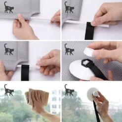 Nobleza 40AG6 - Kattenhangmat - Hangmat Kat - 60x32cm - Kattenhangmat Raam – Kattenbed - Kattenhangmand - Kattenkussen - Grijs -Huisdierbenodigdheden Korting 1200x1200 3387