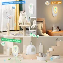 DVL Products Cornmi Kattengeurverwijderaar - Kattenbak Geurverdrijver - Met Ozon & Aromatherapie - Oplaadbaar En Infraroodsensor - Nachtlicht Optie - Duurzaam - Ledverlichting - Honden & Katten Geurverdrijver -Huisdierbenodigdheden Korting 1200x1200 3410