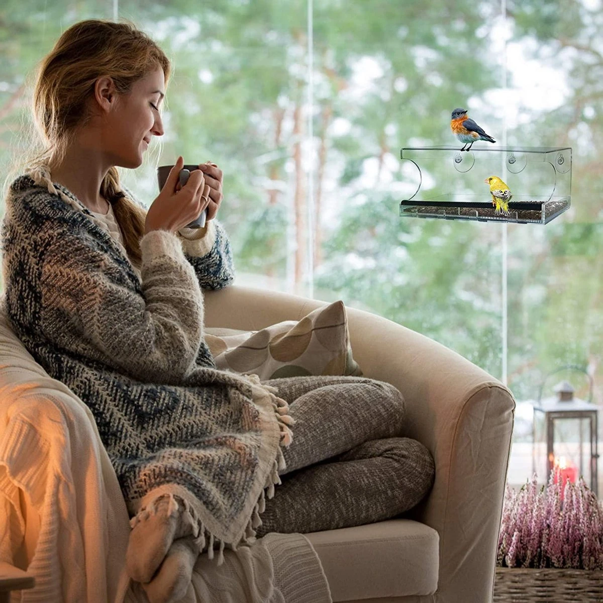 Donkersstuff - Voederhuisje Raam - Acryl - Hangend Vogelhuisje – Hangend Aan Het Raam, Met Zuignap – Doorzichtig Raamvoederbakje – Vogelhuisjes 5 Donkersstuff - Voederhuisje Raam - Acryl - Hangend Vogelhuisje – Hangend Aan Het Raam, Met Zuignap – Doorzichtig Raamvoederbakje – Vogelhuisjes - Afbeelding 3