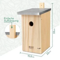 WILDLIFE FRIEND I Nestkast Met Metalen Dak Volgens NABU Van Massief Hout Voor Koolmezen & Co. - Weerbestendig, Onbehandeld, Mezenkastje, Vogelhuisje Voor Mezen - Nesthulp Met Invlieggat Van 32 Mm -Huisdierbenodigdheden Korting 1200x1200 3510