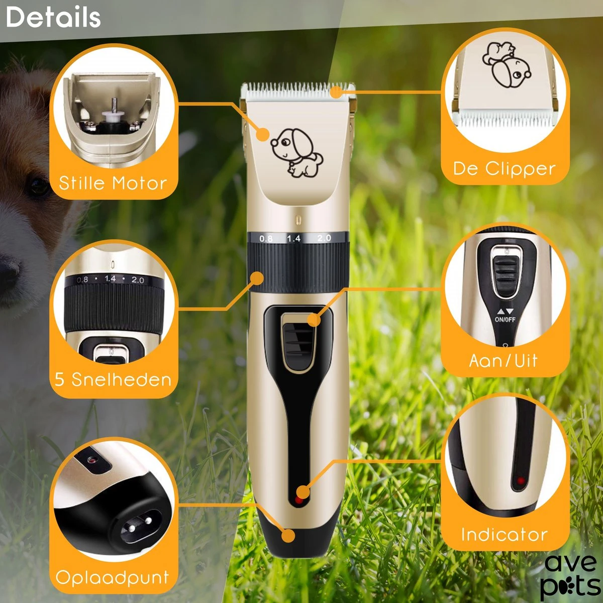 AVE Pets® Complete Hondentondeuse Set - Draadloos Tondeuse - Scheerapparaat Voor Je Hond Of Kat - Huisdier Trimmer - Professionele Dierentondeuse - Dieren Verzorging 5 AVE Pets® Complete Hondentondeuse Set - Draadloos Tondeuse - Scheerapparaat Voor Je Hond Of Kat - Huisdier Trimmer - Professionele Dierentondeuse - Dieren Verzorging - Image 3