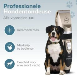 BYER Professionele Dieren Tondeuse Set - Voor Huisdieren Katten & Honden - Draadloos - Oplaadbare Pet Trimmer - Dog Tondeuze Clipper - 5 Standen & Vier Opzetkammen - Low Noise -Huisdierbenodigdheden Korting 1200x1200 380
