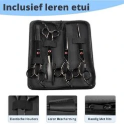 Petsify - Professionele 8-delige Huisdier Knipset - Effileerschaar Hond - Kam Hond - Schaar Hond - Katten Kam - Hondenschaar - Trimschaar Voor Honden - Kapperset - Zwart -Huisdierbenodigdheden Korting 1200x1200 404