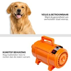 Krachtige Hondenföhn/ Waterblazer Met Draaiknop Om Overtollig Water En Stof Snel Uit De Vacht Te Blazen | Verstelbare Vermogen Standen (500W Tot 2200W) En Verstelbare Temperatuur - Type B Oranje -Huisdierbenodigdheden Korting 1200x1200 419