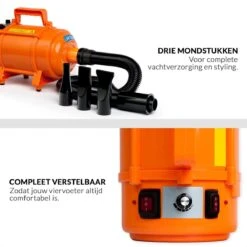 Krachtige Hondenföhn/ Waterblazer Met Draaiknop Om Overtollig Water En Stof Snel Uit De Vacht Te Blazen | Verstelbare Vermogen Standen (500W Tot 2200W) En Verstelbare Temperatuur - Type B Oranje -Huisdierbenodigdheden Korting 1200x1200 420