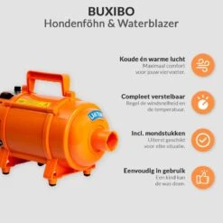 Krachtige Hondenföhn/ Waterblazer Met Draaiknop Om Overtollig Water En Stof Snel Uit De Vacht Te Blazen | Verstelbare Vermogen Standen (500W Tot 2200W) En Verstelbare Temperatuur - Type B Oranje -Huisdierbenodigdheden Korting 1200x1200 421