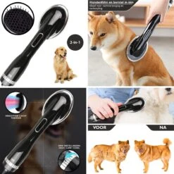 RoiPets® Hondenfohn 2 In 1 – 1000W - Honden Droger – Met Borstel - Waterblazer - Haar Verzorging - Honden Borstel Zwart - Honden/Katten/Dieren -Huisdierbenodigdheden Korting 1200x1200 423