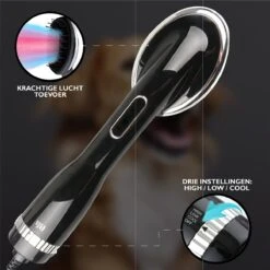 RoiPets® Hondenfohn 2 In 1 – 1000W - Honden Droger – Met Borstel - Waterblazer - Haar Verzorging - Honden Borstel Zwart - Honden/Katten/Dieren -Huisdierbenodigdheden Korting 1200x1200 424