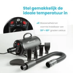 Qumax Professionele Hondenföhn Met 4 Opzetstukken – Waterblazer Voor Honden – Stil Design – Compact En Modern - Zwart -Huisdierbenodigdheden Korting 1200x1200 435