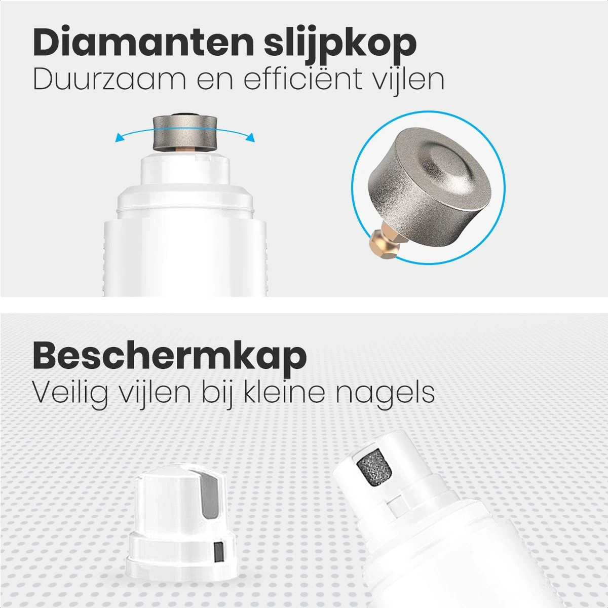 Auronic Elektrische Nagelvijl - Voor Dieren - Oplaadbaar - Draadloos - Diamant Vijlkop - Hond/Katten - Wit 10 Auronic Elektrische Nagelvijl - Voor Dieren - Oplaadbaar - Draadloos - Diamant Vijlkop - Hond/Katten - Wit - Image 8