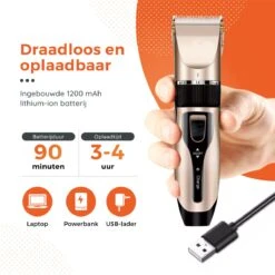 PetGoods Hondentondeuse - 10 Delige Set - Katten & Honden - Draadloos - Low Noise - Incl. Schaar, Nagelknipper, Vijl & Kam -Huisdierbenodigdheden Korting 1200x1200 602