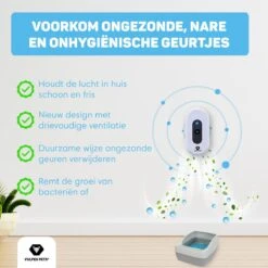 Vulpes Pets® Kattenbak Geurverdrijver PRO - Ozon En Negatieve Ionen Functie - Infraroodsensor - Oplaadbaar - Geurverwijderaar - Air Eliminator - Wit -Huisdierbenodigdheden Korting 1200x1200 611