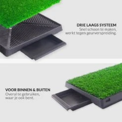 Merkloos Hondentoilet Kunstgras Met Bak - Indoor Dierentoilet - Uitneembare Opvangbak - Puppy Training Pets - Outdoor/Balkon/Tuin/Indoor Toilet - 50x64 Cm -Huisdierbenodigdheden Korting 1200x1200 696
