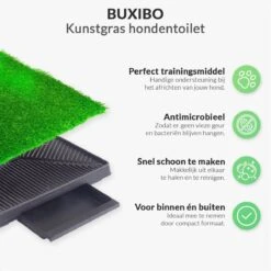 Merkloos Hondentoilet Kunstgras Met Bak - Indoor Dierentoilet - Uitneembare Opvangbak - Puppy Training Pets - Outdoor/Balkon/Tuin/Indoor Toilet - 50x64 Cm -Huisdierbenodigdheden Korting 1200x1200 697