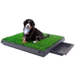 Merkloos Hondentoilet Kunstgras Met Bak - Indoor Dierentoilet - Uitneembare Opvangbak - Puppy Training Pets - Outdoor/Balkon/Tuin/Indoor Toilet - 50x64 Cm -Huisdierbenodigdheden Korting 1200x1200 702