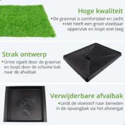 AWEMOZ Hondentoilet Kunstgras - Met 2 Matten En Opvangbak - 64x52x7,5cm - Puppy Pads - Zindelijkheidstraining Hond - Training Pads - Indoor / Outdoor Honden Toilet -Huisdierbenodigdheden Korting 1200x1200 712