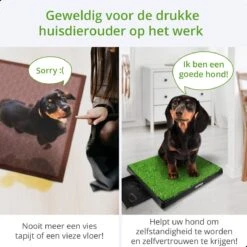 AWEMOZ Hondentoilet Kunstgras - Met 2 Matten En Opvangbak - 64x52x7,5cm - Puppy Pads - Zindelijkheidstraining Hond - Training Pads - Indoor / Outdoor Honden Toilet -Huisdierbenodigdheden Korting 1200x1200 713