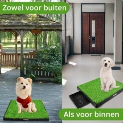 AWEMOZ Hondentoilet Kunstgras - Met 2 Matten En Opvangbak - 64x52x7,5cm - Puppy Pads - Zindelijkheidstraining Hond - Training Pads - Indoor / Outdoor Honden Toilet -Huisdierbenodigdheden Korting 1200x1200 715