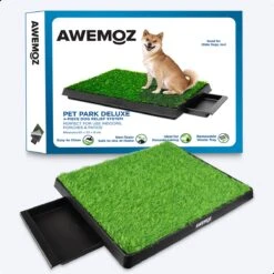 AWEMOZ Hondentoilet Kunstgras - Met 2 Matten En Opvangbak - 64x52x7,5cm - Puppy Pads - Zindelijkheidstraining Hond - Training Pads - Indoor / Outdoor Honden Toilet -Huisdierbenodigdheden Korting 1200x1200 717