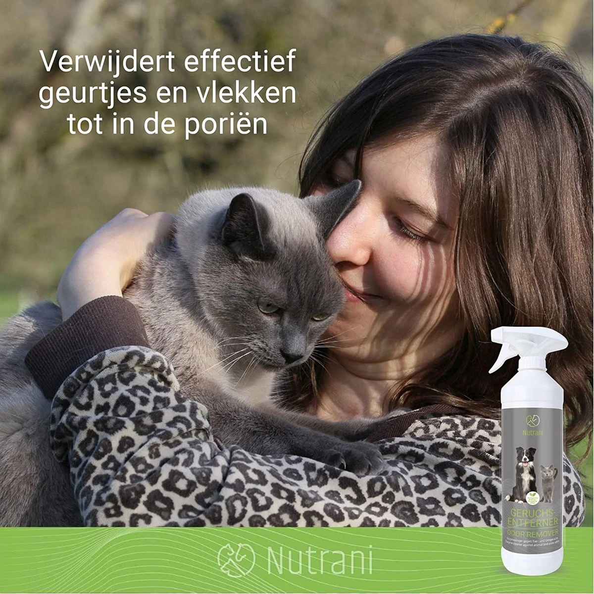 Nutrani Geurverwijderaar, 750 Ml, Natuurlijke Enzymreiniger Als Gebruiksklare Spray Met Biologische Werking, Verwijdert Geurtjes, Urine, Poep En Vlekken Van Honden En Katten 4 Nutrani Geurverwijderaar, 750 Ml, Natuurlijke Enzymreiniger Als Gebruiksklare Spray Met Biologische Werking, Verwijdert Geurtjes, Urine, Poep En Vlekken Van Honden En Katten - Image 2