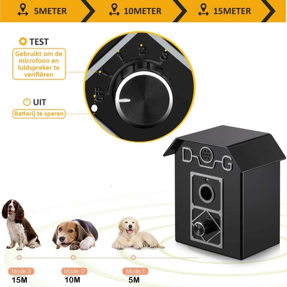 Merkloos Barky® Anti Blaf Apparaat Honden Ultrasoon Hondentrainer Incl Batterij - Anti Blafband Alternatief Veilig & Diervriendelijk - Dog Anti Bark Control 4 Merkloos Barky® Anti Blaf Apparaat Honden Ultrasoon Hondentrainer Incl Batterij - Anti Blafband Alternatief Veilig & Diervriendelijk - Dog Anti Bark Control - Image 2