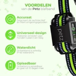 Petz - Anti Blafband - Anti Blafband Voor Kleine En Grote Honden - 5-55 KG - Vibratie En Audio - Diervriendelijk - GEEN Schokken - Opvoedingshalsband Zonder Schok En Diervriendelijk - Waterdicht - Oplaadbaar -Huisdierbenodigdheden Korting 1200x1200 821