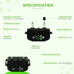 Petz - Anti Blafband - Anti Blafband Voor Kleine En Grote Honden - 5-55 KG - Vibratie En Audio - Diervriendelijk - GEEN Schokken - Opvoedingshalsband Zonder Schok En Diervriendelijk - Waterdicht - Oplaadbaar -Huisdierbenodigdheden Korting 1200x1200 825