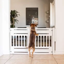 Iris Ohyama Huisdier Bariere PBR-600 - Kunststof - Wit/Beige - Uitschuifbaar -Huisdierbenodigdheden Korting 1200x1200 847