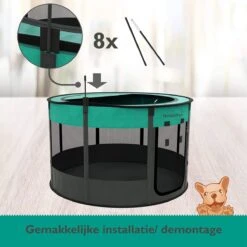 Meisterpet - Opvouwbare Puppyren Rond - (Ø X H) 115 X 58 Cm - Met Gratis Dieren Verzorging Set -Huisdierbenodigdheden Korting 1200x1200 864