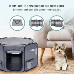 Puppyren - Hondenren - Opvouwbaar - Ook Geschikt Voor Katten En Knaagdieren - Maat M - Grijs - (ØxH) 91x52 Cm -Huisdierbenodigdheden Korting 1200x1200 950