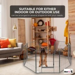MaxxPet Puppyren - Hondenbench - Hondenren- Puppyren Met 8 Kennelpanelen - Staal -80 X 80 Cm Ø 210 Cm -Huisdierbenodigdheden Korting 1200x1200 953