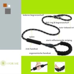 1FORME Hondenriem 15-25kg - Sliplijn Hond REFLECTEREND 2m, 1cm Ø - Jachtlijn 2 Ergonomische Handvaten - Dubbel Stop -Huisdierbenodigdheden Korting 1200x1200 97