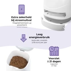 Pettadore Nutri View - Voerautomaat Kat/Hond - Smart Met Camera En App - Wit - 3.7 L -Huisdierbenodigdheden Korting 1200x1200 985