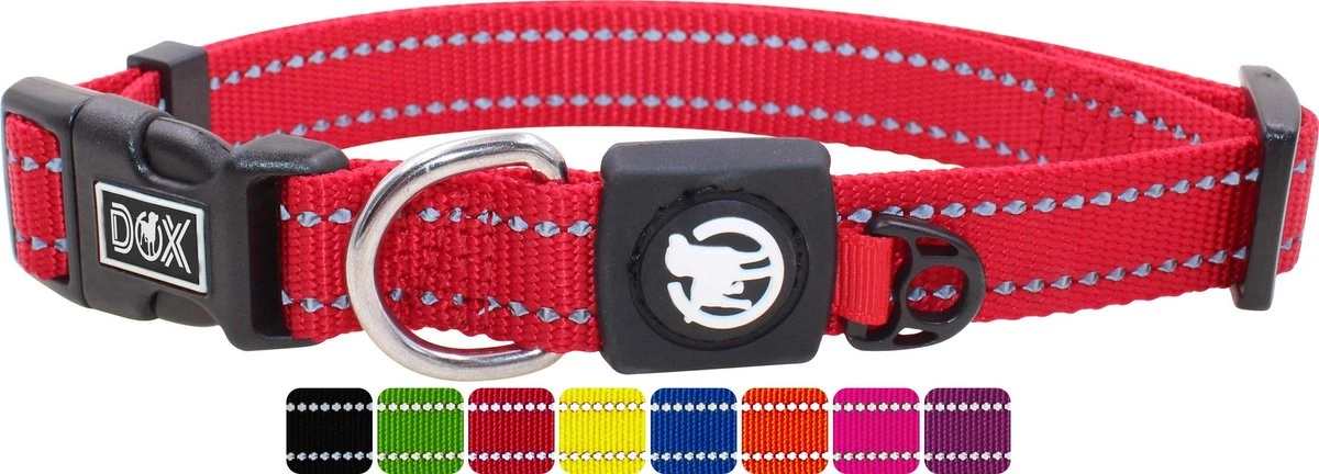 DDOXX Hondenhalsband Nylon, Reflecterend, Verstelbaar | Voor Kleine & Grote Honden | Halsband Hond Kat Puppy | Hondenhalsband Groot Breed | Kattenhalsband Puppy Halsband Klein | Rood, XS 3 DDOXX Hondenhalsband Nylon, Reflecterend, Verstelbaar | Voor Kleine & Grote Honden | Halsband Hond Kat Puppy | Hondenhalsband Groot Breed | Kattenhalsband Puppy Halsband Klein | Rood, XS