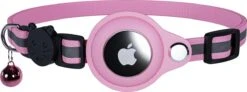 CuraCanin - AirTag Kat - Kattenhalsband - AirTag Apple Houder - Roze - Reflecterend - Verstelbaar - GPS Tracker - Kattenriem