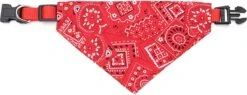 Honden Halsband Nylon Verstelbare Lengte Met Buckle Sluiting En Zakdoek Bandana Rood S